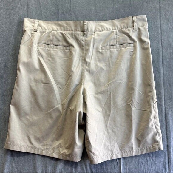 Fila Sport Golf Shorts Khaki Beige Performance Men's 40 x 10 Flat Front Pockets - Picture 2 of 7